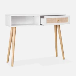 Consola estilo escandinavo de caña, 100cm