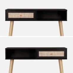 Consola estilo escandinavo de caña, 100cm
