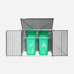 Contenedor de basura doble de acero galvanizado con 1,75m²