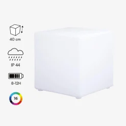 Cubo de luz LED con pilas