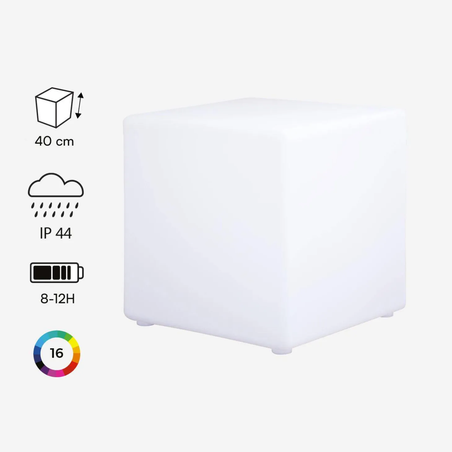 Cubo de luz LED con pilas