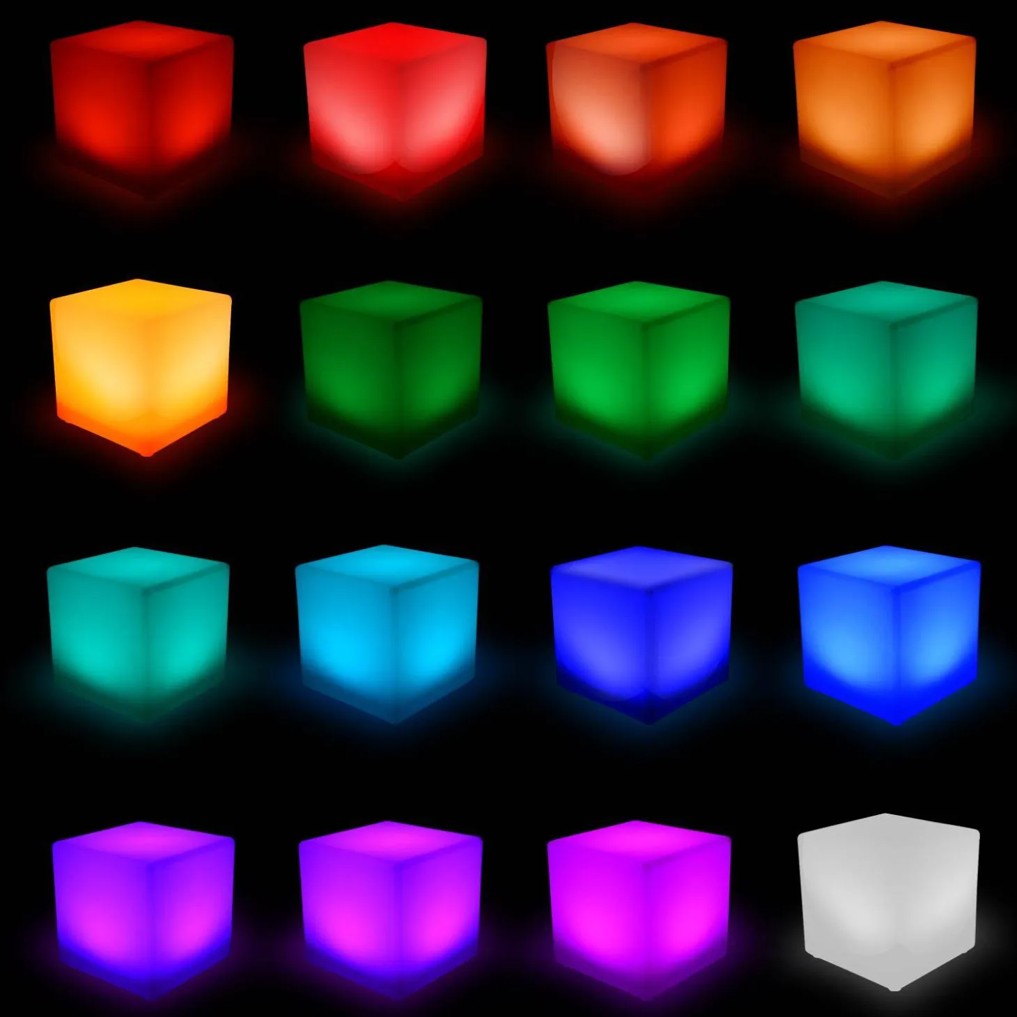 Cubo de luz LED con pilas