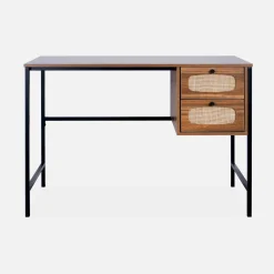 Escritorio de madera y caña