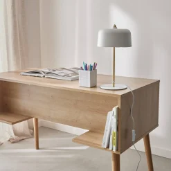 Escritorio decoración madera con 2 puertas