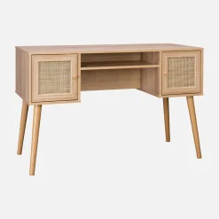 Escritorio decoración madera con 2 puertas