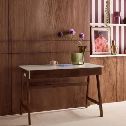 Escritorio decorativo de madera con 2 cajones, 120cm