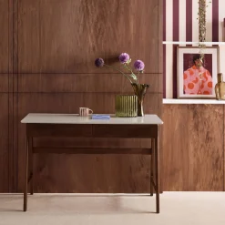 Escritorio decorativo de madera con 2 cajones, 120cm