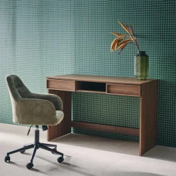 Escritorio efecto madera con 2 cajones, 120cm