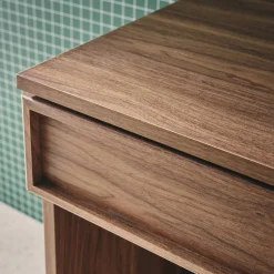 Escritorio efecto madera con 2 cajones, 120cm