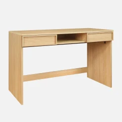 Escritorio efecto madera con 2 cajones, 120cm