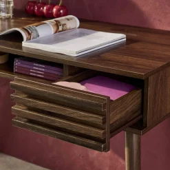 Escritorio efecto madera 2 cajones