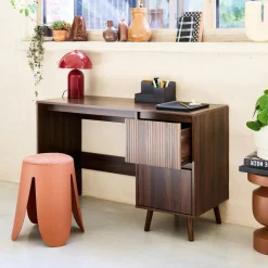 Escritorio escandinavo decoración madera 2 cajones