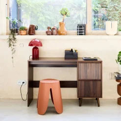 Escritorio escandinavo decoración madera 2 cajones