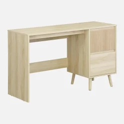 Escritorio escandinavo decoración madera 2 cajones