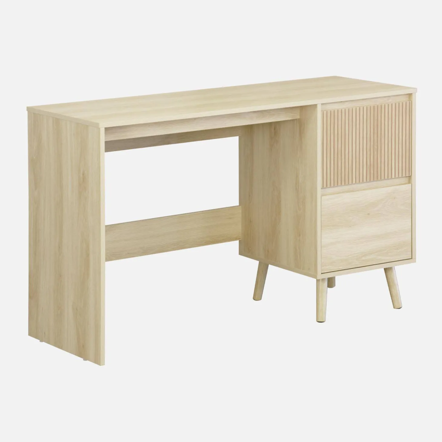 Escritorio escandinavo decoración madera 2 cajones