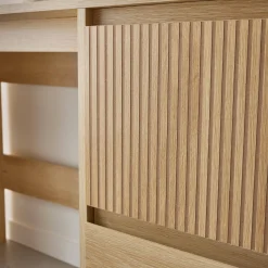 Escritorio escandinavo decoración madera 2 cajones