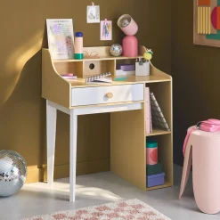 Escritorio infantil con cajón y estantes