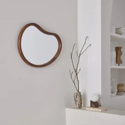 Espejo de madera de abeto decorativo de pared, 65cm