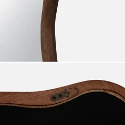 Espejo de madera de hevea decorativo de pared