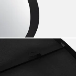 Espejo de metal negro con forma orgánica decorativo de pared