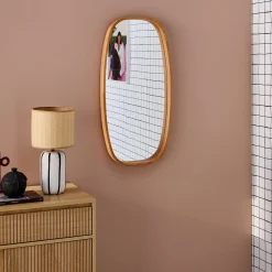 Espejo rectangular de madera decorativo de pared