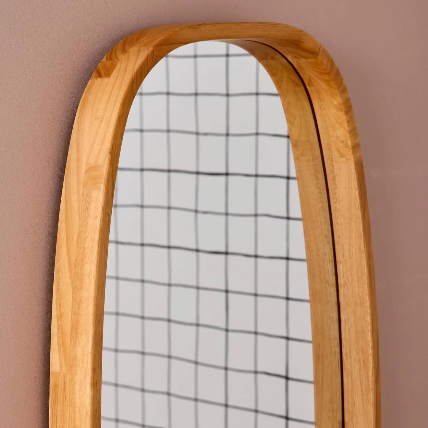 Espejo rectangular de madera decorativo de pared