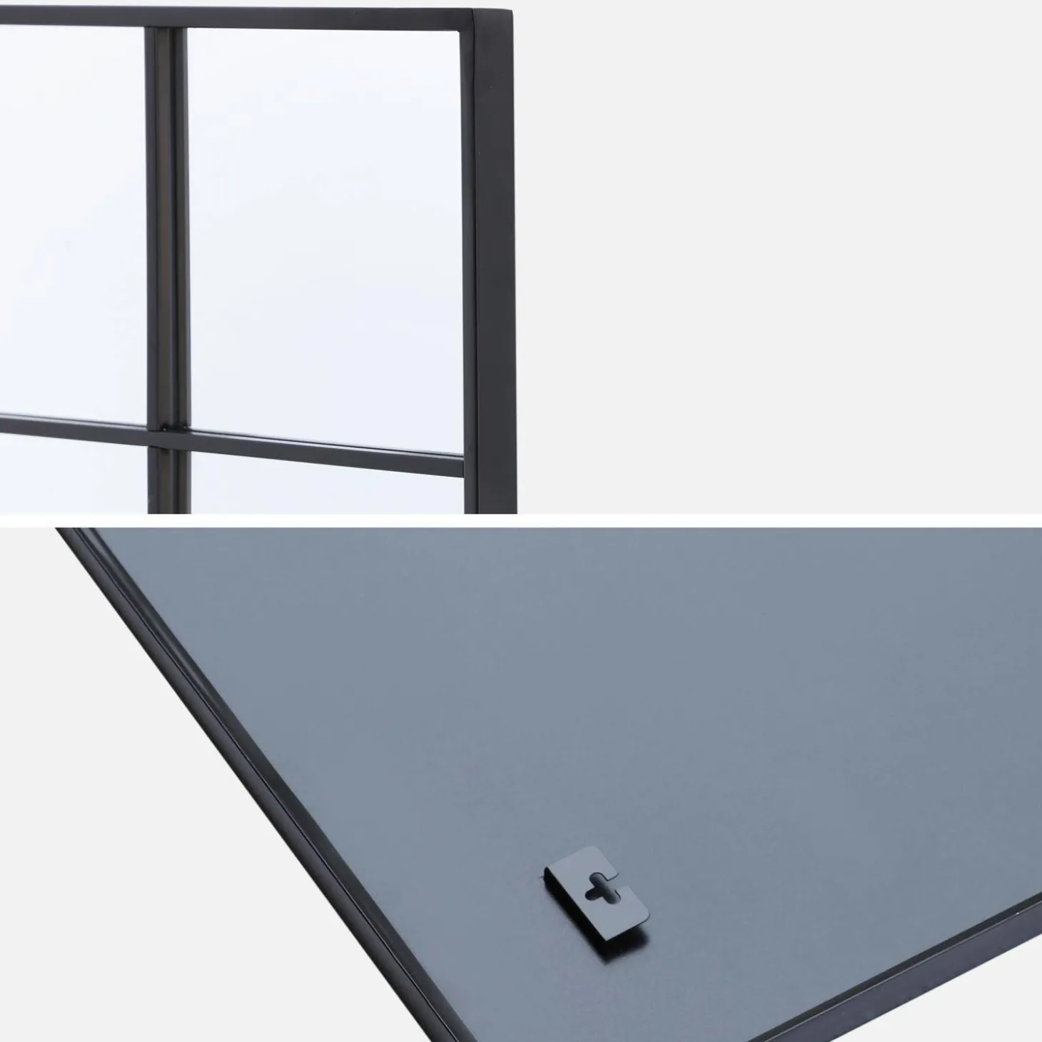 Espejo rectangular industrial en acero decorativo de pared