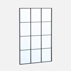 Espejo rectangular industrial en acero decorativo de pared