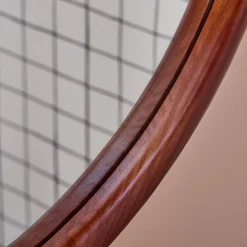 Espejo redondo de madera de pino decorativo de pared, 60cm