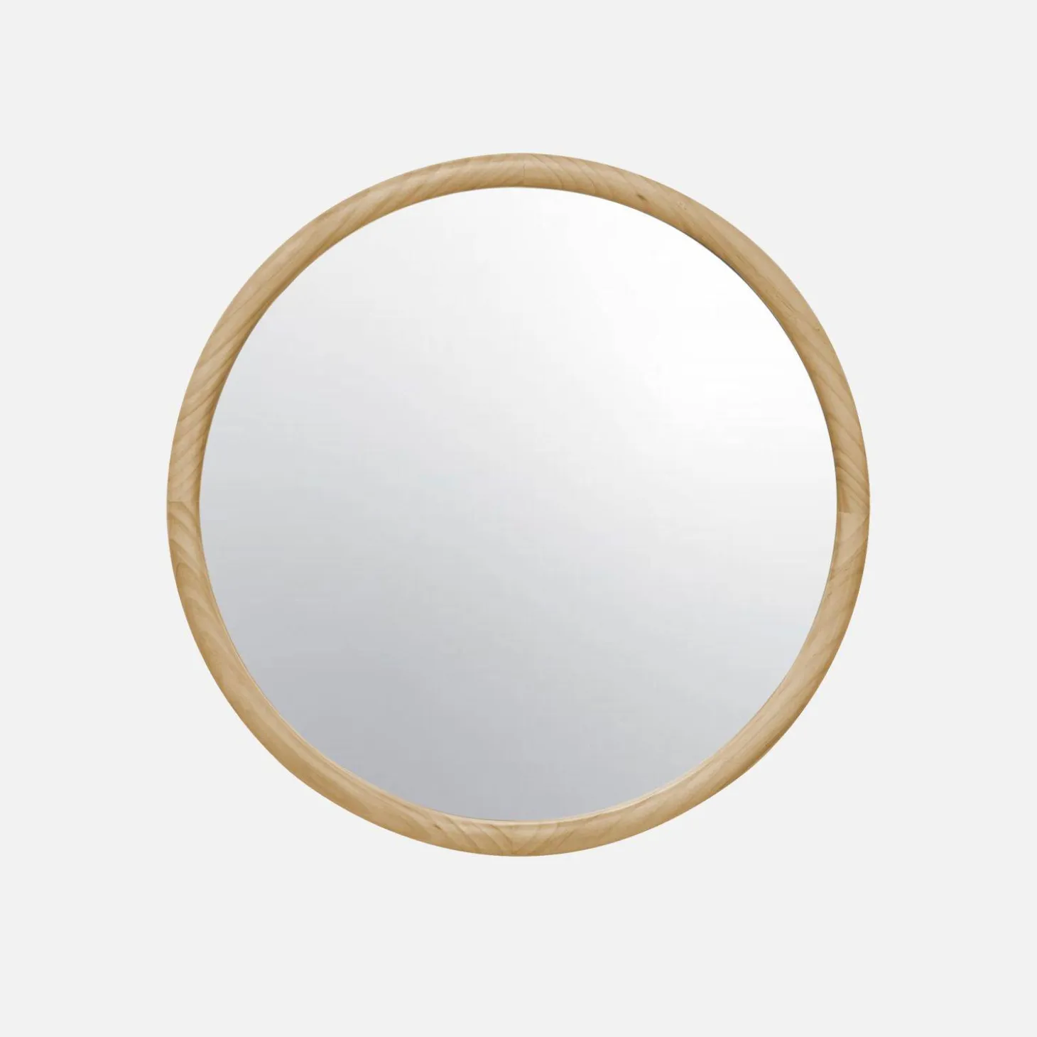 Espejo redondo de madera de pino decorativo de pared, 60cm