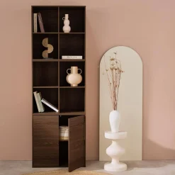 Estante, biblioteca modular con 2 puertas y 8 nichos