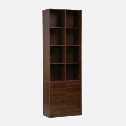 Estante, biblioteca modular con 2 puertas y 8 nichos