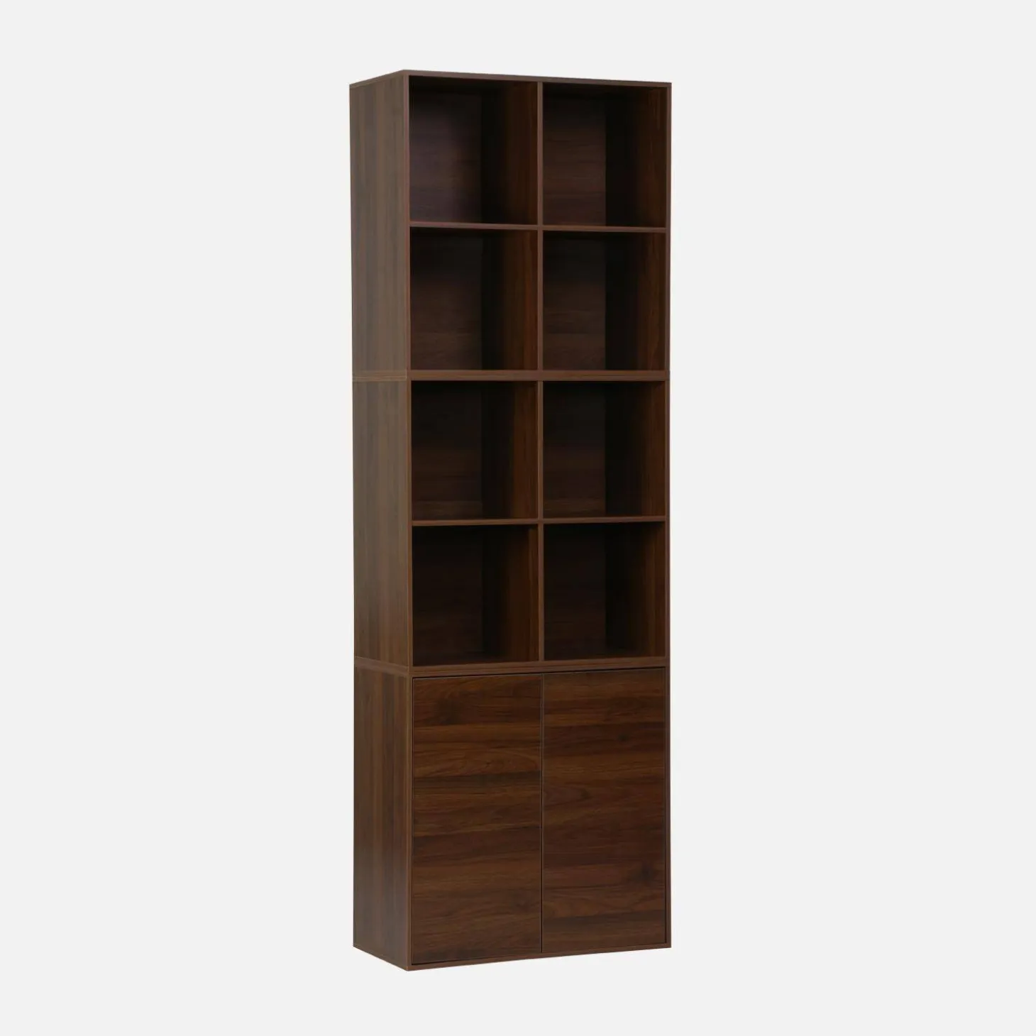 Estante, biblioteca modular con 2 puertas y 8 nichos