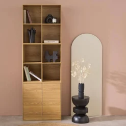 Estante, biblioteca modular con 2 puertas y 8 nichos