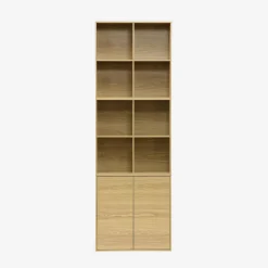 Estante, biblioteca modular con 2 puertas y 8 nichos
