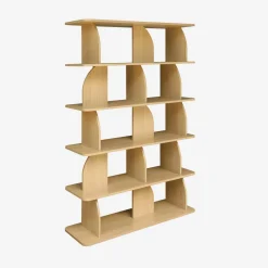 Estantería, biblioteca con decoración estilo madera, 5 niveles