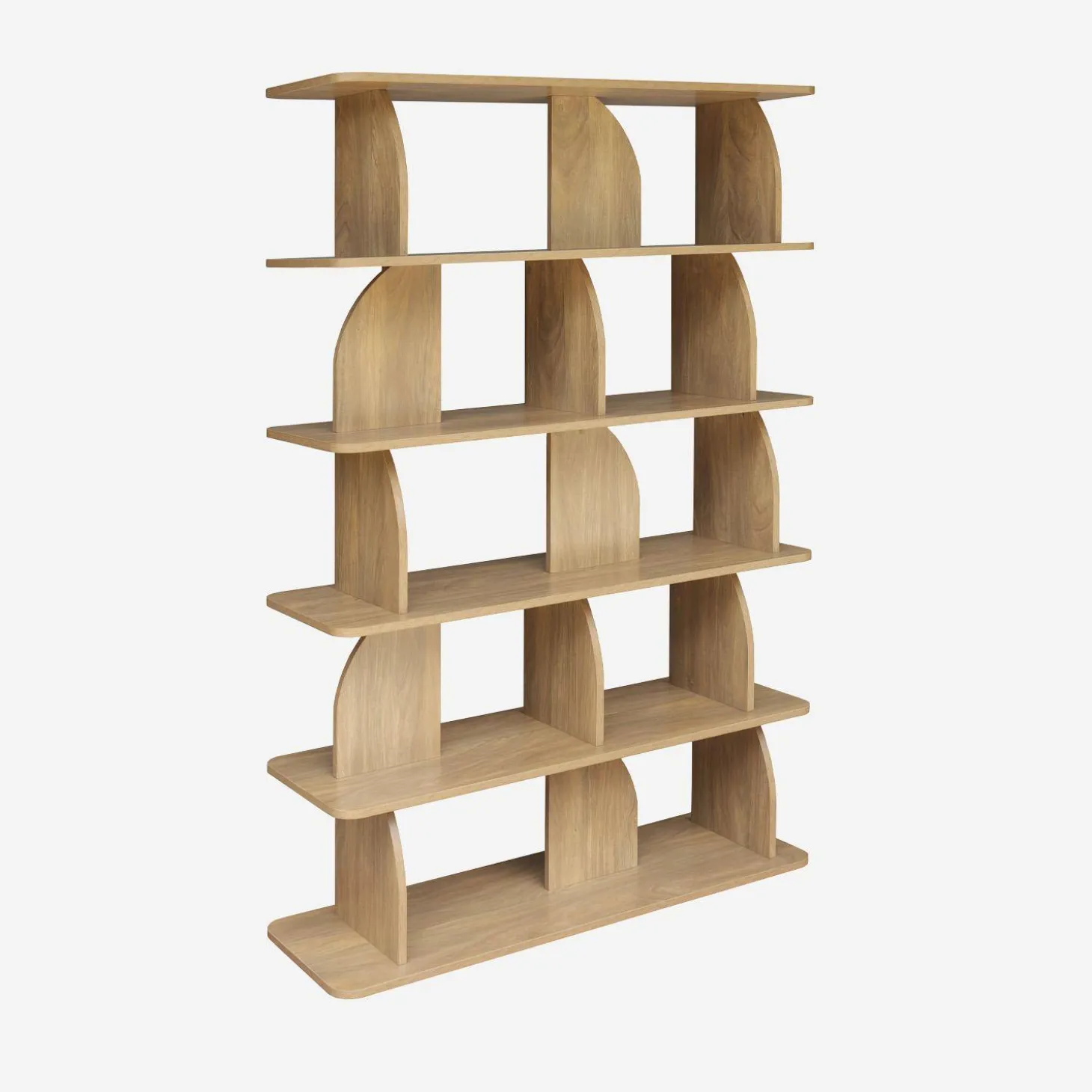 Estantería, biblioteca con decoración estilo madera, 5 niveles