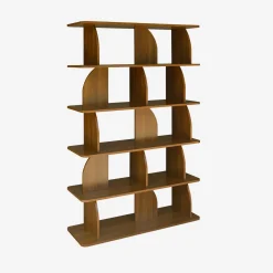 Estantería, biblioteca con decoración estilo madera, 5 niveles