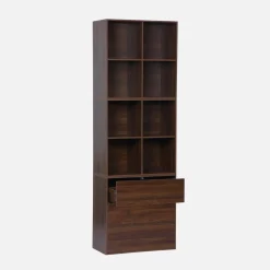 Estantería, biblioteca modular con 3 cajones y 8 nichos