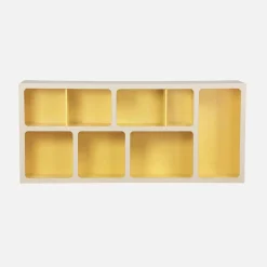 Estantería biblioteca orgánica decoración madera bicolor y 8 compartimentos