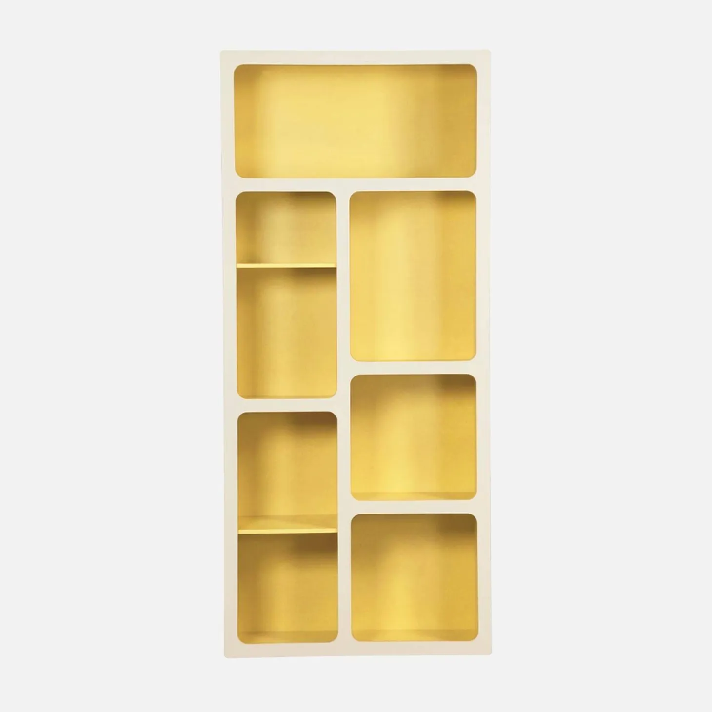 Estantería biblioteca orgánica decoración madera bicolor y 8 compartimentos