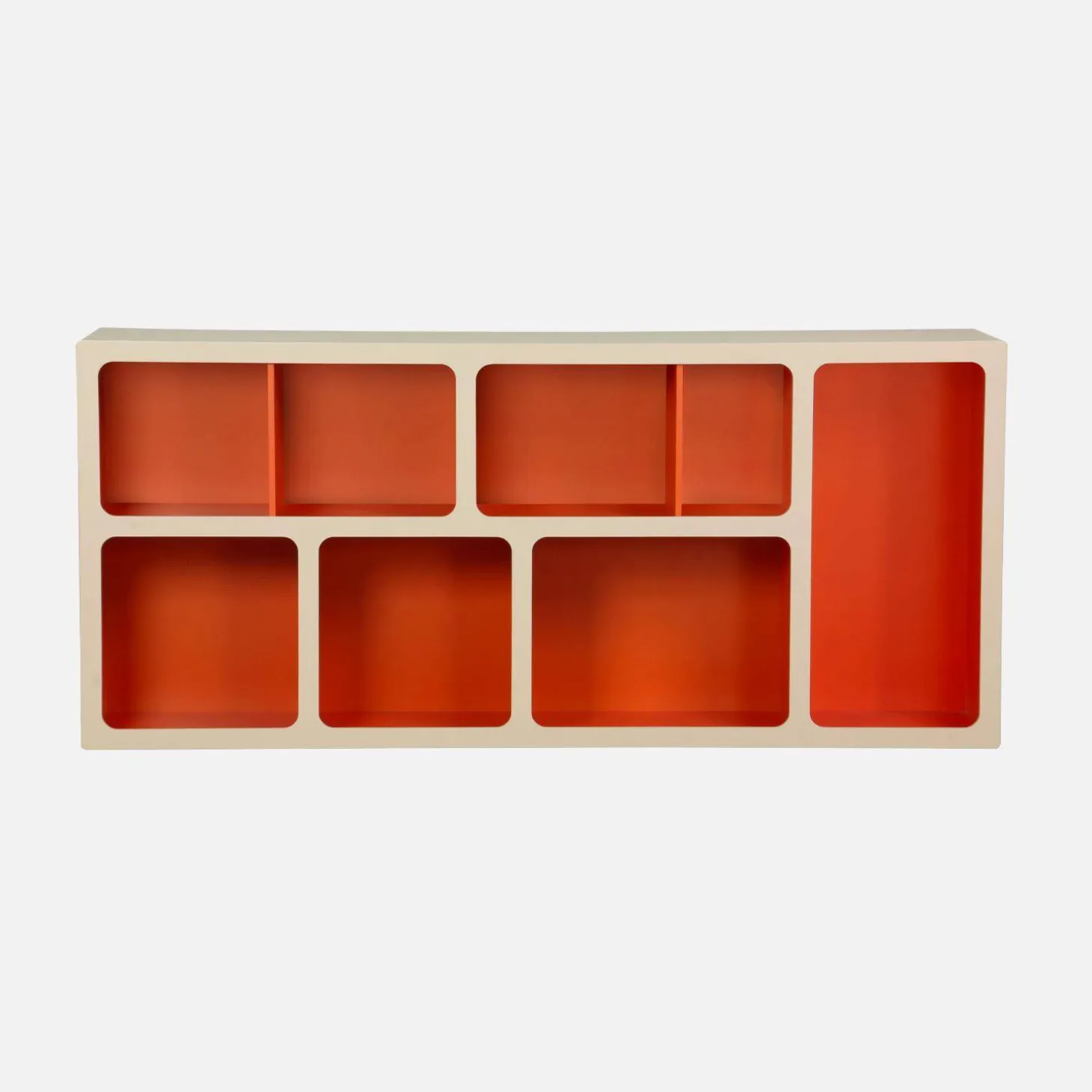Estantería biblioteca orgánica decoración madera bicolor y 8 compartimentos