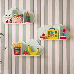 Estantería de pared nube para dormitorio infantil, set de 3