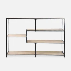 Estantería industrial de metal y efecto madera, 5 niveles