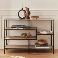 Estantería industrial de metal y efecto madera, 5 niveles