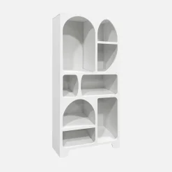 Estantería orgánica de efecto madera con 8 compartimentos