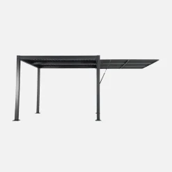 Estor lateral abatible de aluminio y textileno para pérgola bioclimática, 3m
