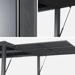 Estor lateral abatible de aluminio y textileno para pérgola bioclimática, 3m