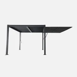 Estor lateral abatible de aluminio y textileno para pérgola bioclimática, 4m