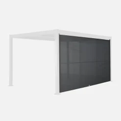 Estor lateral abatible de aluminio y textileno para pérgola bioclimática, 4m